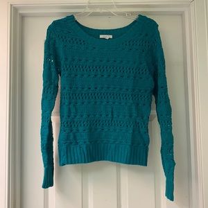 💥FLASH SALE💥 Teal open weave glitter sweater